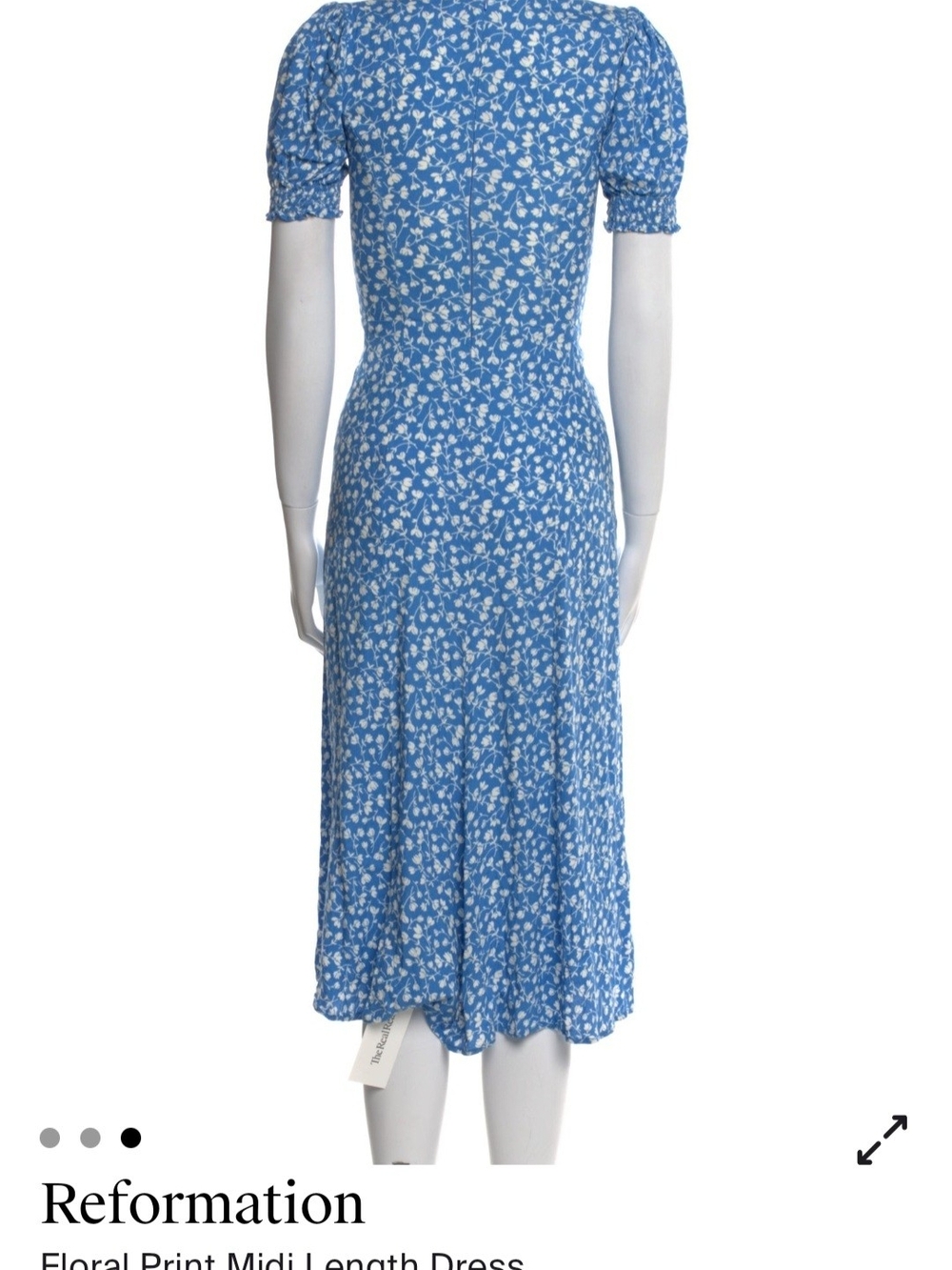 Reformation Blue and White Floral Midi Dress - Picture 3 of 5